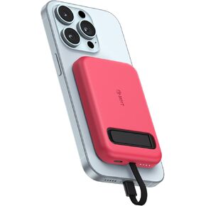 EMNT Mini Magnetic Portable Charger for iPhone with Built in Cable, 5200mAh Ultra-Compact Power Bank Small Battery Pack Compatible with iPhone 14/14 Pro/13/13 Pro Max/12/12 Pro /11/11 Pro/X/XS/8 More