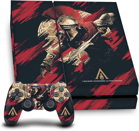 تصاميم القضية الرئيسية مرخصة من Assassin's Creed Kassandra Odyssey Artssey Finyl Sticker Gaming Skin Skin Cover متوافقة مع Sony PlayStation 4 PS4 و DualShock 4 Controller Bundle in Kuwait