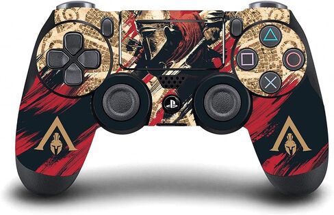 تصاميم القضية الرئيسية مرخصة من Assassin's Creed Kassandra Odyssey Artssey Finyl Sticker Gaming Skin Skin Cover متوافقة مع Sony PlayStation 4 PS4 و DualShock 4 Controller Bundle in Kuwait