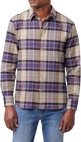 Joe's Jeans mens Boucle Flannel Button Down Shirt, Ombre Blue Plaid, Large US in Saudi Arabia