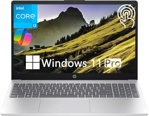 HP 2024 15.6" Touchscreen Laptop, Business Laptop, Intel Core i3-1215U, 8GB RAM, 256GB SSD, Intel UHD Graphics, Long Battery Life, Fast Charge, Bluetooth, WiFi 6E, Windows 11 Pro, Silver in Kuwait