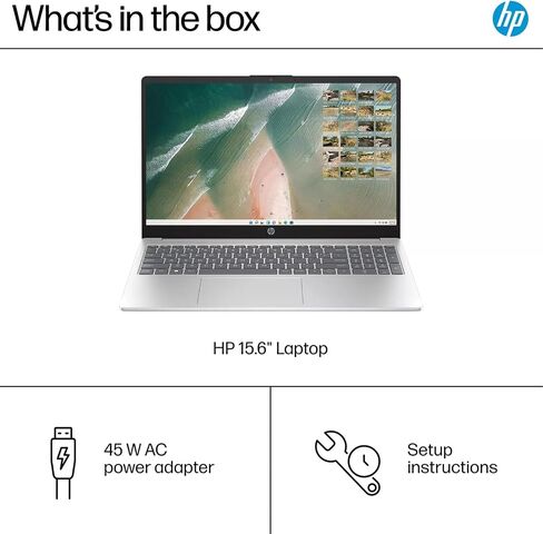 HP 2024 15.6" Touchscreen Laptop, Business Laptop, Intel Core i3-1215U, 8GB RAM, 256GB SSD, Intel UHD Graphics, Long Battery Life, Fast Charge, Bluetooth, WiFi 6E, Windows 11 Pro, Silver in Kuwait
