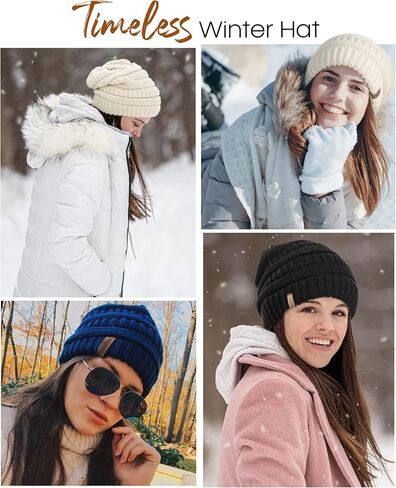 FURTALK Winter Hats for Women Slouchy Fleece Lined Hats Thick Knitted Cap in Saudi Arabia