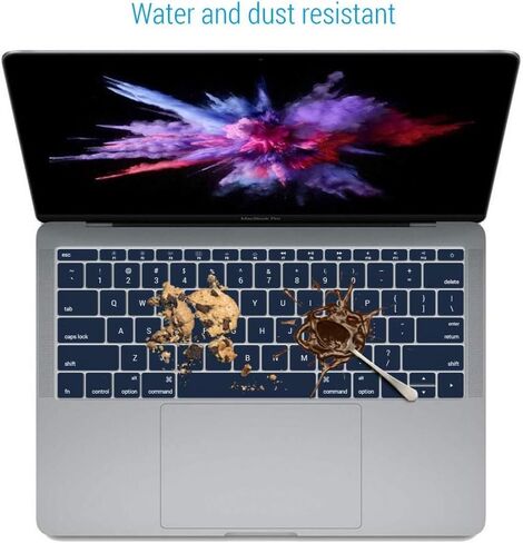 iBenzer Macaron Series Silicone Keyboard Cover for MacBook Pro13’’ with Function Keys NO Touch Bar (2018 2017 2016 Model A1708), Navy Blue, MKC06NVBL in Kuwait