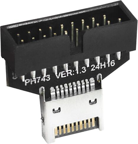 اللوحة الأم USB3.2 النوع E إلى 19pin 20pin هيكل المحول الأمامي USB typea type c type-e to to front panel connector card motherboard card black in Kuwait