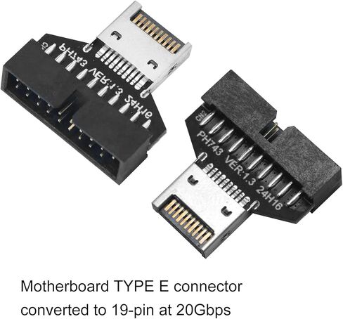 اللوحة الأم USB3.2 النوع E إلى 19pin 20pin هيكل المحول الأمامي USB typea type c type-e to to front panel connector card motherboard card black in Kuwait