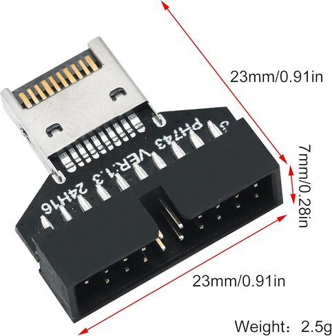 اللوحة الأم USB3.2 النوع E إلى 19pin 20pin هيكل المحول الأمامي USB typea type c type-e to to front panel connector card motherboard card black in Kuwait