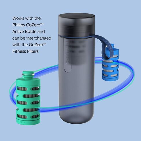 فلاتر اللياقة البدنية Water GoZero من فيليبس، خرطوشة فلتر بديلة، فلتر ألياف الكربون المنشط، لزجاجة GoZero Active، (3 قطع)، AWP287/37، 20 أونصة in Saudi Arabia