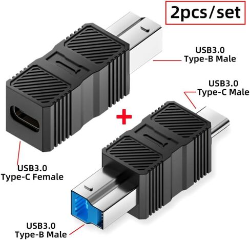 cablecc 2 pack USB3.0-C ذكر + أنثى إلى محول الذكور USB3.0-B لبيانات كاميرا SSD القرص in Kuwait