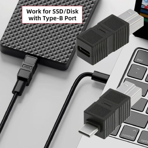 cablecc 2 pack USB3.0-C ذكر + أنثى إلى محول الذكور USB3.0-B لبيانات كاميرا SSD القرص in Kuwait
