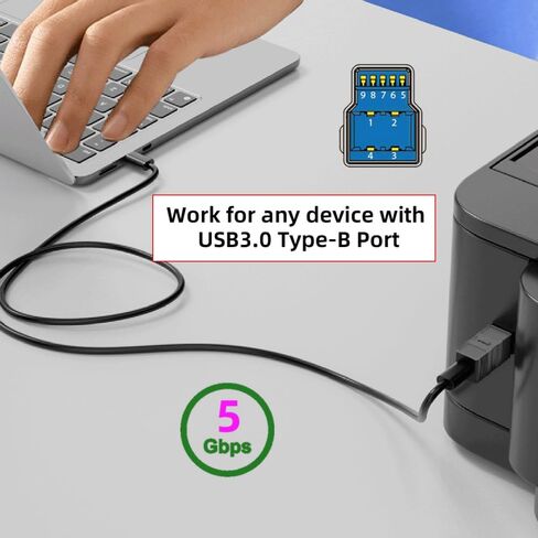 cablecc 2 pack USB3.0-C ذكر + أنثى إلى محول الذكور USB3.0-B لبيانات كاميرا SSD القرص in Kuwait