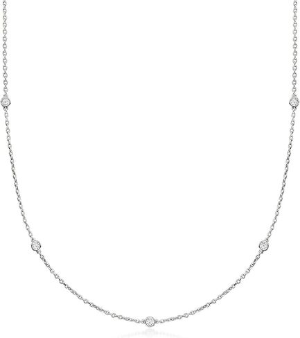 Ross-Simons 0.33 ct. t.w. Lab-Grown Diamond Station Necklace in Sterling Silver. 16 inches in Saudi Arabia