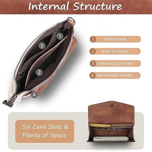 حقائب كروس للنساء محافظ جلدية: حقائب كتف نسائية عصرية متوسطة الحجم للسفر حقيبة كروس للسيدات in Kuwait