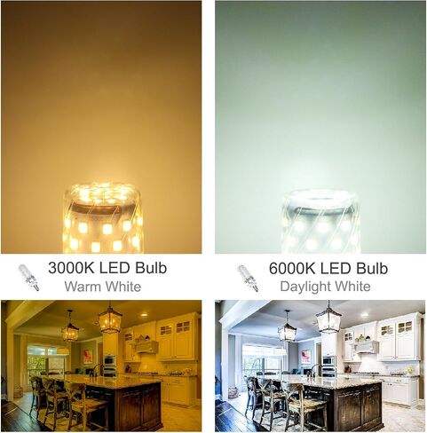 E12 LED Light Bulbs, 12W LED Candelabra Bulbs 100 Watt Equivalent, 1200LM, 6000K Daylight White Ceiling Fan Light Bulbs,Pack of 4 in Saudi Arabia