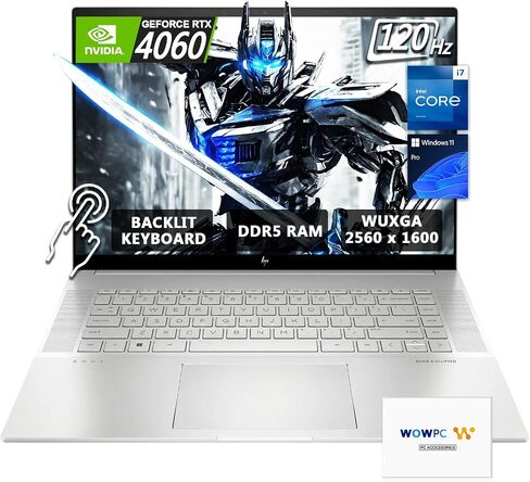 HP ENVY Laptop | 16" 2K 120Hz Touchscreen | Intel Core i7-13700H 14-core Processor | NVIDIA GeForce RTX 4060 | Backlit Keyboard | 64GB DDR5 RAM | 4TB(2TB+2TB) SSD | Windows 11 Pro | WOWPC Recovery USB in Saudi Arabia