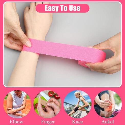 Hoolerry 12 Rolls 120 Yard Athletic Sports Tape Pre Wrap Very Strong Easy Tear No Sticky Residue Tape for Fingers Ankles Wrist Injury Wrap, Football Baseball Hockey Soccer(White, 1.5 in) in Saudi Arabia