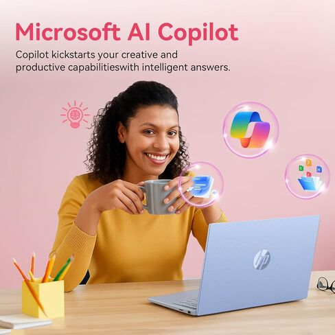 HP 14 بوصة كمبيوتر محمول من طالب وأعمال ، Intel N150 (Beats N4120) مع ذاكرة وصول عشوائي بسعة 16 جيجا بايت+128 جيجا بايت UPS+256 جيجابايت MSD+32 GB محرك أقراص فلاش ، رقيقة وضوء محمول ، Windows 11 Pro Pro مع مجموعة إكسسوارات ، Blue ، Blue in Kuwait