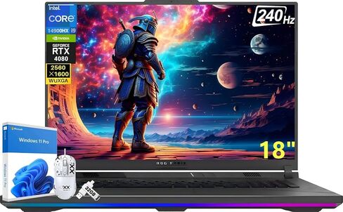 Asus Rog Strix G18 G18 Gaming Laptop ، 18 "Nebula 16:10 240Hz QHD ، Intel 24-Core I9-14900HX ، Geforce RTX 4080 ، 32 GB DDR5 ، 2 TB SSD ، Backlit Keyboard ، Wi-Fi 6E ، Windows 11 Pro ، with Associat in Saudi Arabia