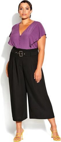 City Chic Women's Apparel Women's Plus Size Pant Easy Crop in Saudi Arabia