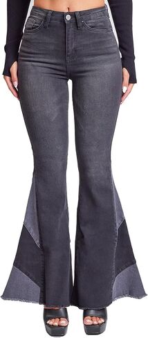 YMI Women's High Rise Gigi Flare Jean with Block Panel in Saudi Arabia