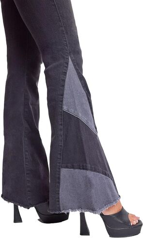 YMI Women's High Rise Gigi Flare Jean with Block Panel in Saudi Arabia