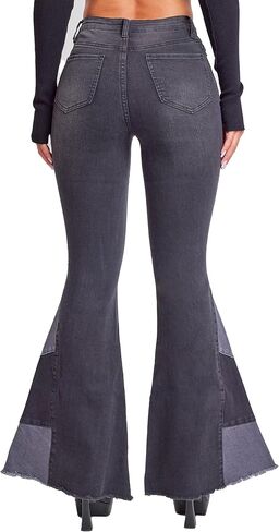 YMI Women's High Rise Gigi Flare Jean with Block Panel in Saudi Arabia