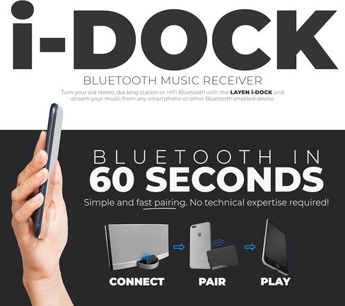 LAYEN i-Dock - Premium 30 Pin Bluetooth Adapter | Qualcomm CSR Chipset | aptX = Superior Wireless Audio | Multi-Pair | for Bose SoundDock & Other iPod iPhone Docking Stations (Not for Cars) in Saudi Arabia