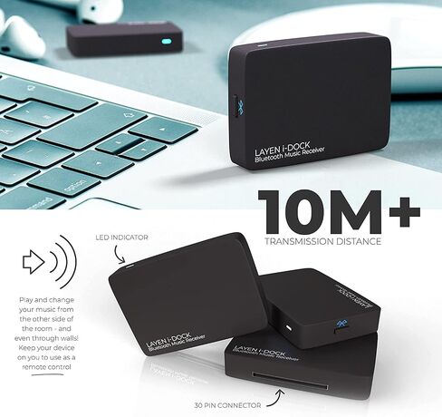 LAYEN i-Dock - Premium 30 Pin Bluetooth Adapter | Qualcomm CSR Chipset | aptX = Superior Wireless Audio | Multi-Pair | for Bose SoundDock & Other iPod iPhone Docking Stations (Not for Cars) in Saudi Arabia