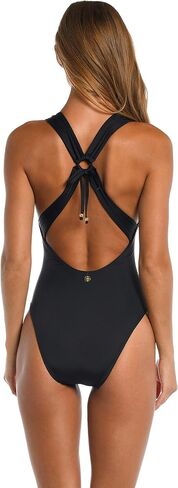 Sunshine 79 Women's Standard Over The Shoulder Keyhole Deep Plunge One Piece Swimsuit, Multi//Summertime Vibes, 6 in Saudi Arabia