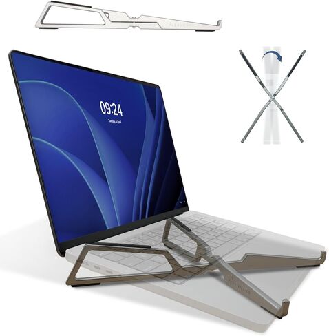 Portable Laptop Stand - Adjustable Foldable Riser, 10-16" (Black) in Kuwait
