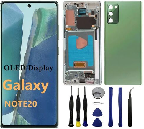OLED for Samsung Galaxy NOTE20 5G N80F N981U S981U LCD Display Touch Screen Digitizer Assembly NOTE20 Screen Replacement Support Fingerprint+S-Pen (with Gold Frame+Back Cover+Tools) in Saudi Arabia