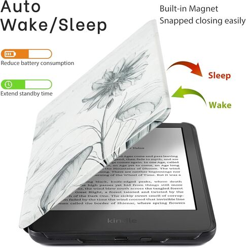 CoBak Case for All New Kindle 11th Generation 2022 Release Only - Ultra Slim PU Leather Smart Cover with Auto Sleep and Wake, Premium Protective Case for Kindle 2022 in Kuwait