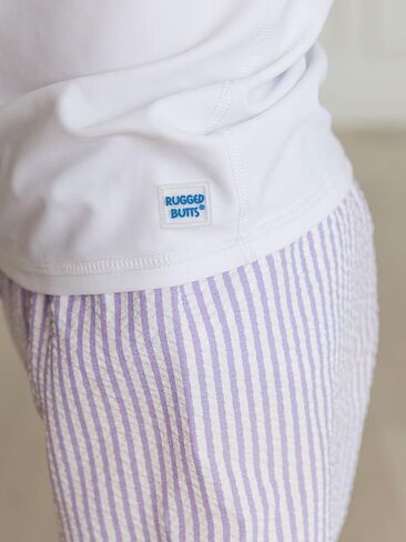 RUGGEDBUTTS Periwinkle Blue Seersucker Swim Trunks - 8 in Saudi Arabia