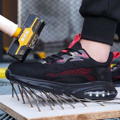 Baobeijiadao Steel Toe Shoes for Men Women Wide Lightweight Safety Sneakers Comfortable Safety Shoes Colorful Tennis Work Shoes in Kuwait