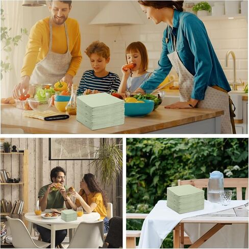 100PCS Disposable Sage Green Guest Napkins Paper Green Disposable Hand Towels Decorative Dinner Napkin Paper Disposable Hand Towels for Bathroom,Baby Shower,Wedding,Birthday,Party Supplies Table Decor in Saudi Arabia