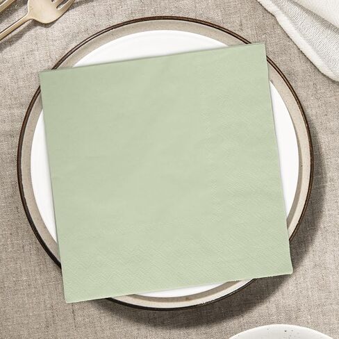 100PCS Disposable Sage Green Guest Napkins Paper Green Disposable Hand Towels Decorative Dinner Napkin Paper Disposable Hand Towels for Bathroom,Baby Shower,Wedding,Birthday,Party Supplies Table Decor in Saudi Arabia