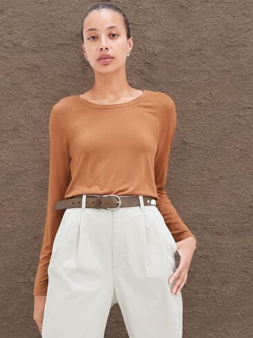 GAP Women's Luxe Long Sleeve Crew Neck Tee T-Shirt in Saudi Arabia