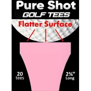 Pure Shot Golf Tee (20 per Package) 2-3/4" Long with 0.38" Wide Head. Flatter Head Resulting in No Reistance, Designed to Have Zero Interference on The Golf Ball. in Saudi Arabia