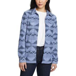 Eddie Bauer Women's Fast Fleece Shirt Jacket, Dusty Blue in Saudi Arabia