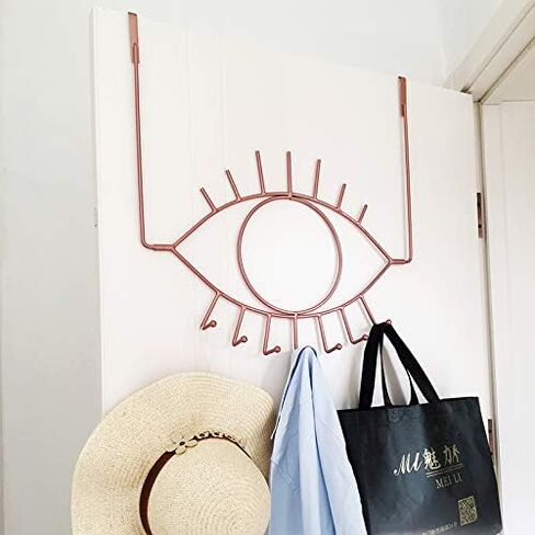 PandS Over The Door Hooks Angel Eye Bathroom Hook,7 Hooks Gold Metal Over Door Hanger,Hanging Towels Hat Purses - Sturdy Iron Over The Door Coat Rack in Saudi Arabia