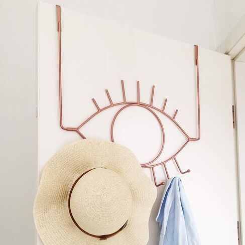 PandS Over The Door Hooks Angel Eye Bathroom Hook,7 Hooks Gold Metal Over Door Hanger,Hanging Towels Hat Purses - Sturdy Iron Over The Door Coat Rack in Saudi Arabia