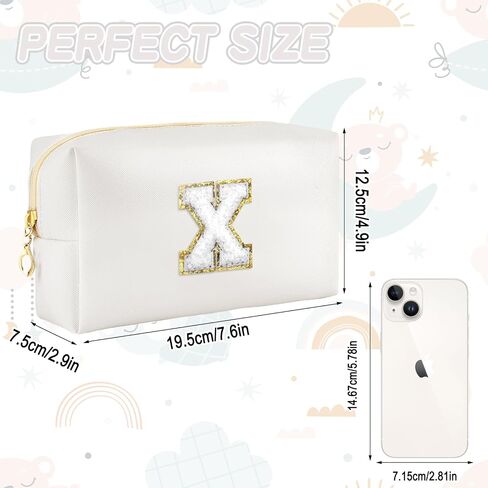 Initial Makeup Bag Personalized Preppy Travel Small PU Cosmetic Bag Pink Makeup Pouch Zipper Toiletry Organizer for Women Girls Mom Friend Bridesmaid Teacher Sister Prom Christmas Gift（D） in Saudi Arabia