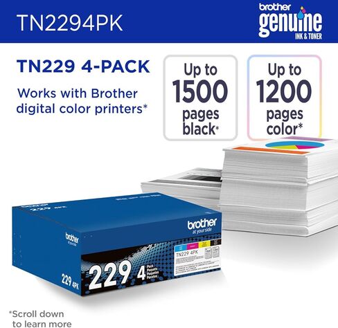 Brother Genuine TN229BK Black Standard Yield Printer Toner Cartridge - Print up to 1,500 Pages(1) in Kuwait