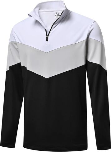 DEOLAX Quarter Zip Pullover Men Dry Fit 1/4 Zip Golf Pullover UPF50+ Moisture Wicking Mock Neck Mens Pullover Sweatshirts in Saudi Arabia