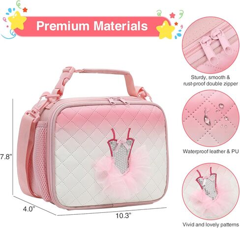 حقيبة غداء للفتيات من Beaulyn - صندوق غداء للأطفال متين ومقاوم للماء معزول حقيبة غداء رائعة للفتيات والأطفال الصغار والمراهقين هدايا مدرسية in Kuwait