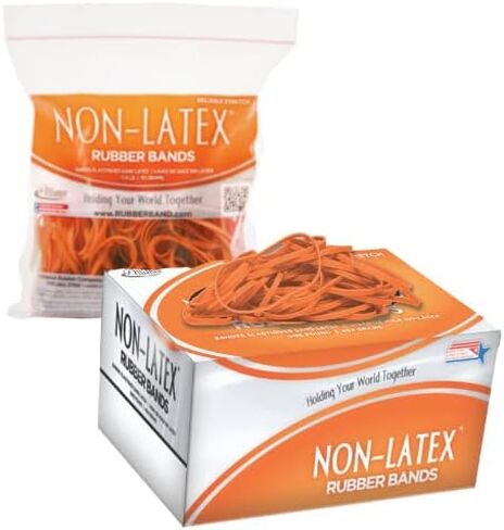 Alliance Rubber 37338#33 Non-Latex Rubber Bands, 1/4 lb Poly Bag Contains Approx. 180 Bands (3 1/2" x 1/8", Orange) in Saudi Arabia