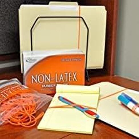 Alliance Rubber 37338#33 Non-Latex Rubber Bands, 1/4 lb Poly Bag Contains Approx. 180 Bands (3 1/2" x 1/8", Orange) in Saudi Arabia