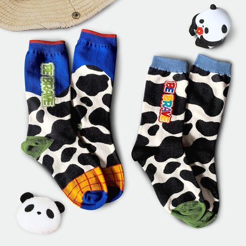 Socks Women's leopard - zebra - Cool & Cute Pop Culture Novelty Crew Socks Gift Funny Crazy Dress Women men 4 Packs in Saudi Arabia