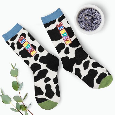 Socks Women's leopard - zebra - Cool & Cute Pop Culture Novelty Crew Socks Gift Funny Crazy Dress Women men 4 Packs in Saudi Arabia