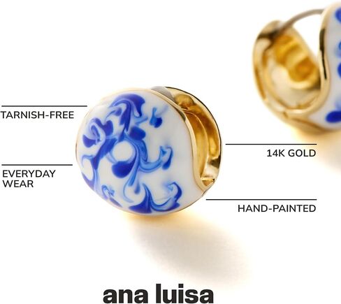 Ana Luisa | Silver Sphere Hoop Earrings - Mini Abby Silver | Rhodium Plated Chunky Hoop Earrings | Hypoallergenic, Water-Resistant & Tarnish-Free Earrings | Silver Hoops | Secure Earring Posts in Saudi Arabia